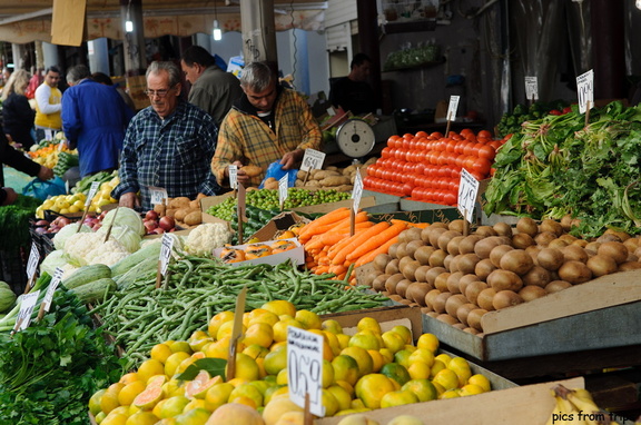 vegetable stall, Central Market, Athens